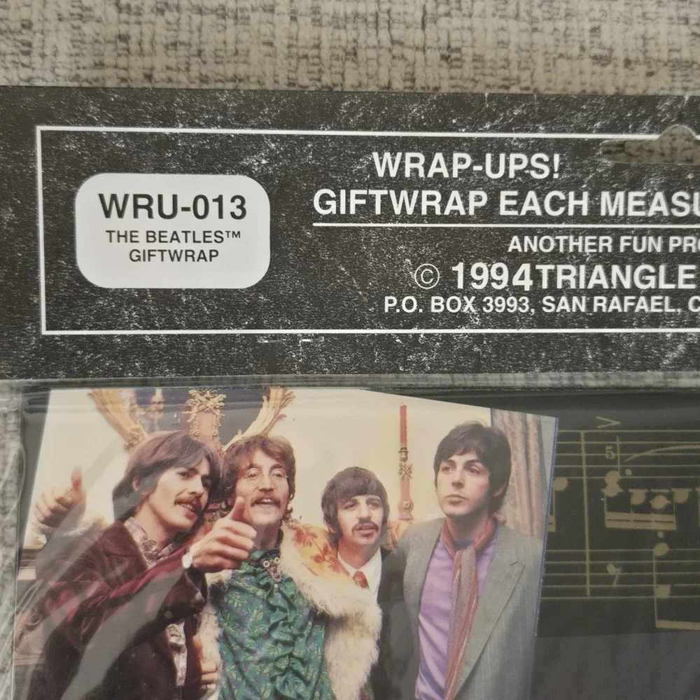 Vintage 1994 The Beatles Gift Wrap Sealed 2 Sheets 20x30